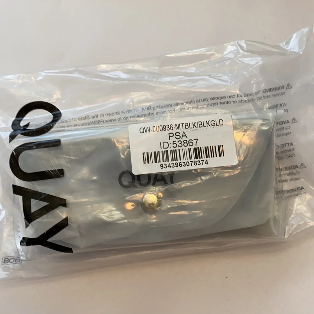 Quay Australia PSA Matte Black Gold Sunglasses NWT - Picture 9 of 9